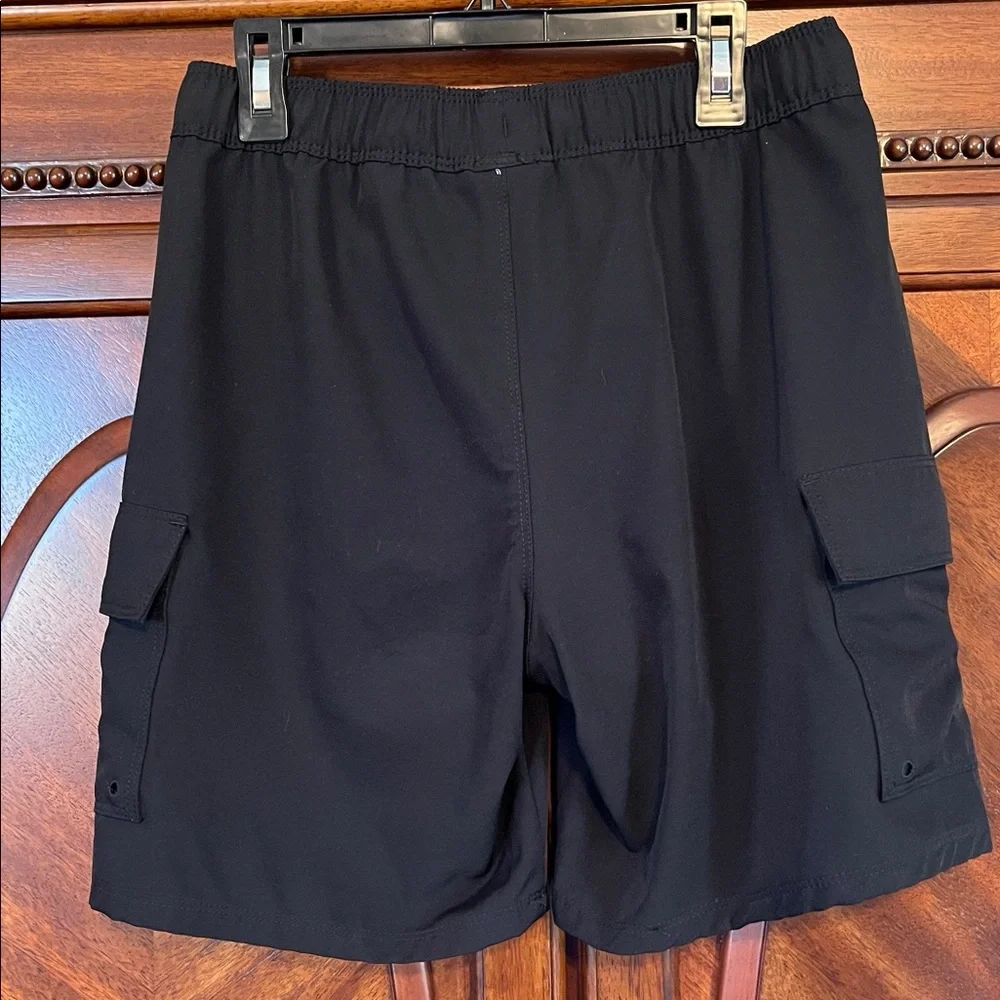 Hurley Boy’s Black Cargo Swim Shorts with Drawstring Waist